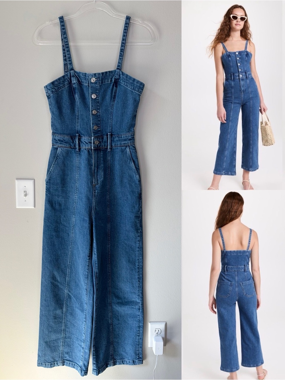 PAIGE Anessa Jumpsuit with Front Seams in Delia Picnic Garden Party Boho Chic